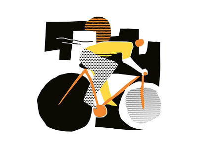 City ride abstract bicycle bike city city scape collage cubist cutout cycle halftone illustration illustrator minimal negative space procreate riding shapes sports vector weird