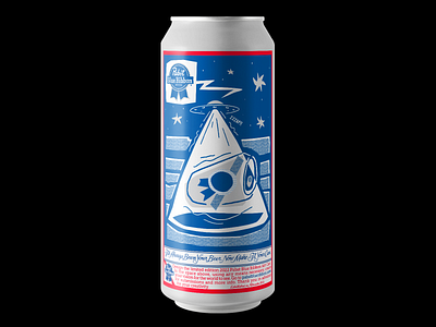 Pabst Blue Ribbon Art Can Contest 90s alien alien abduction beer beer can beer label can collage comic cutout graphic design illustration illustrator minimal negative space pop art poster procreate ufo vector