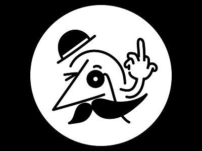 F-U Monocle black and white character finger hat illustration minimal monocle nose pringles weird wtf