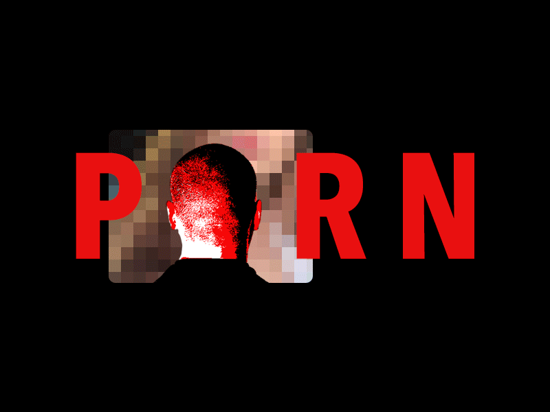 Porn black bold letters logo logotype minimal negative space porn punk red typography