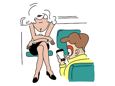 In the Metro cartoon character doodle illustration iphone metro mobile old school stalker tube underground