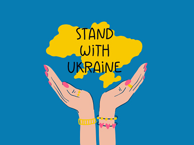 Stand with UKRAINE country design hippie illustration lettering peace planet summer vibes ukraine vector war