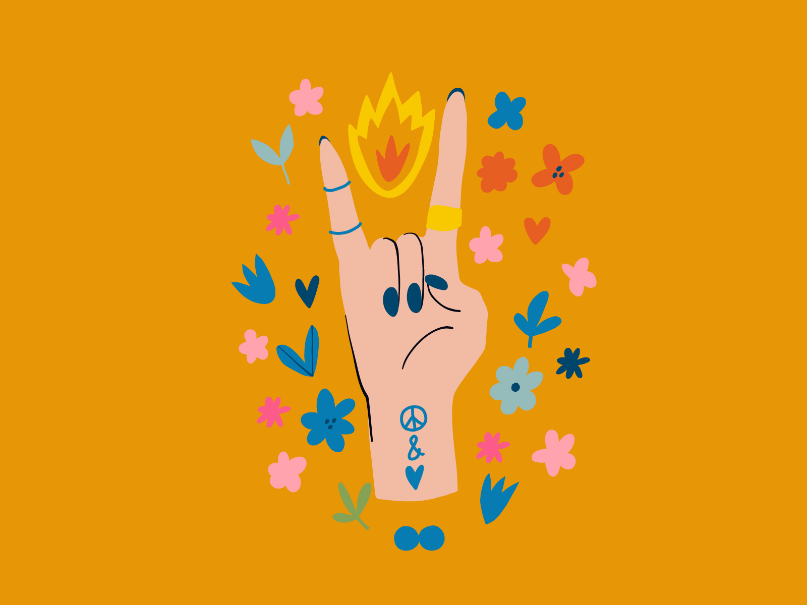 Hippie poster by Kateryna Kovalyova on Dribbble