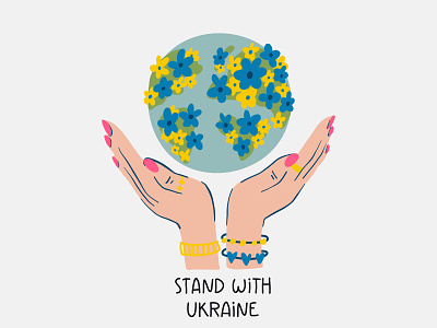 Stand with UKRAINE help hippie illustration love peace poster save stop summer ukraine vector war