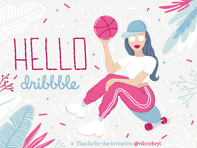 Hello Dribbble! bosotochka debut hello dribbble illustration shot vector art vector illustration