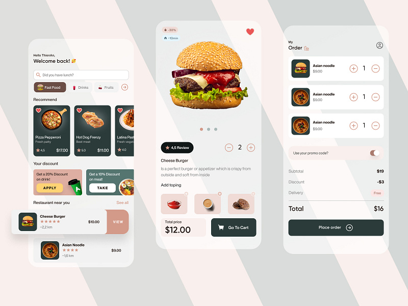 Fast-food app by Thiên Ân on Dribbble