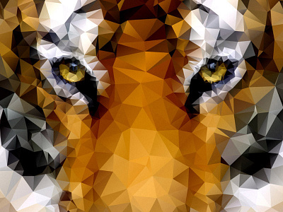 Low Poly Tiger geometric low poly polygon tiger