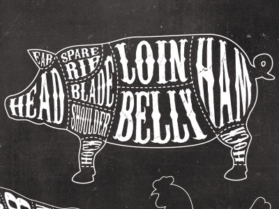 Butcher Style Meat Cut Illustrations