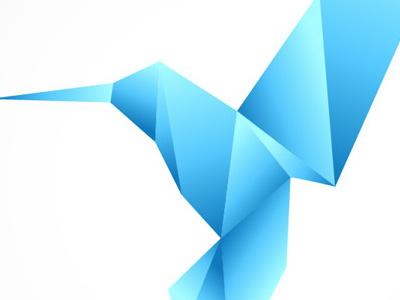 Origami style logomark hummingbird illustrator logo origami tutorial vector