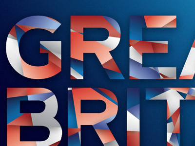 Great Britain Geometric/Mosaic Text Effect abstract geometric mosaic text