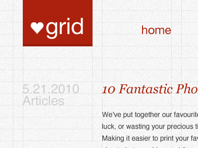 ♥grid Wordpress Theme grid noise red texture web design