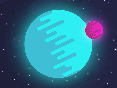 Flat Style Vector Planet Illustration