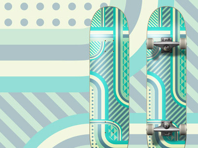 Patterned Skate Deck Design illustration pattern skateboard vector