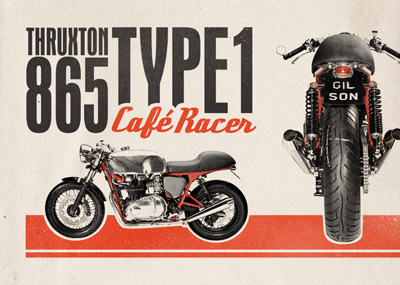 Retro Cafe Racer Motorcycle Ad