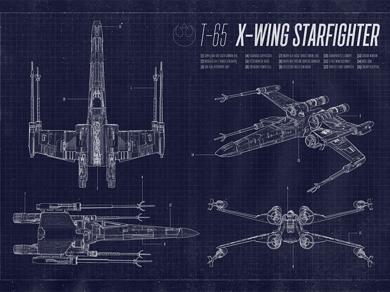 X wing чертеж