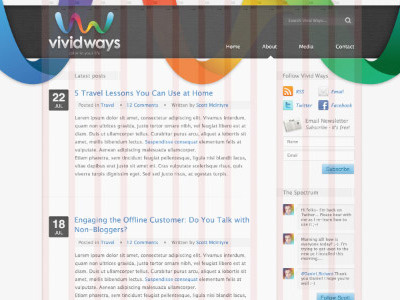 Vivid Ways Website blog grid interface web design