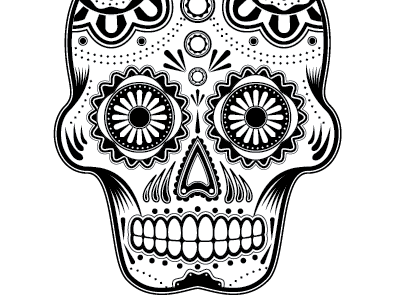 Sugar Skull black illustration skull vector white