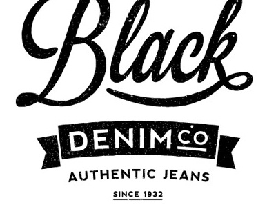 Black Denim Vintage Logo