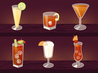 Happy Hour alcohol bartender cocktail drinks illustration infographic new orleans