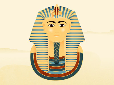 King Tut desert egypt icon illustration pharaoh