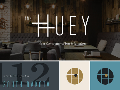 Huey Logo branding construction identity loft logo