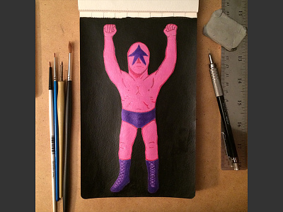 Starman illustration acrylic art comics design illustration ink inktober nes painting retro video games wrestling