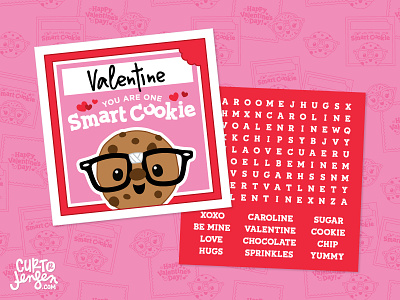 Smart Cookie Valentine's geek glasses love nerd smart cookie valentine word search