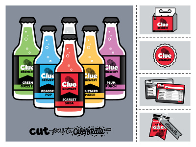 Clue Brewery Bottle Labels & "Drink Along with the Movie" Game beer clueless game gift tag gift tags murder mystery soda