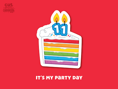 October 11 - It's My Party Day cake candles celebrate every day party pride rainbow