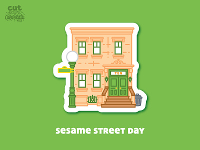 November 10 - Sesame Street Day 123 big bird cookie monster elmo fan art fanart lamp post nyc pbs sesame street