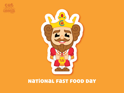November 16 - National Fast Food Day burger burger king chibi fast food illustration king mascot