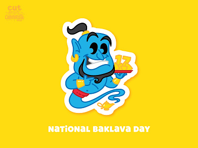 November 17 - National Baklava Day aladdin baklava celebrate every day disney fan art fanart genie illustration magic lamp