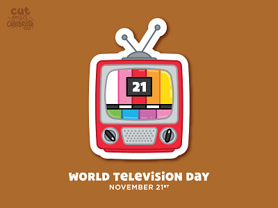 November 21 - World Television Day celebrate every day icon illustration television tv vintage world television day world tv day world tv day