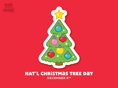 National ChristmasTree Day - December 8 celebration christmas christmas tree cute holiday icon illustration ornament pine tree star