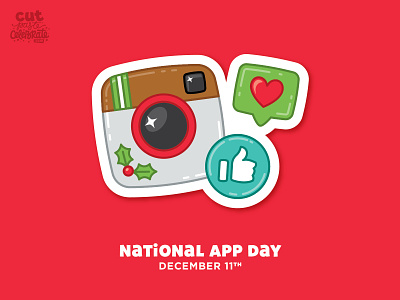 National App Day - December 11 app camera icon icon design illustration instagram like love thumbs up