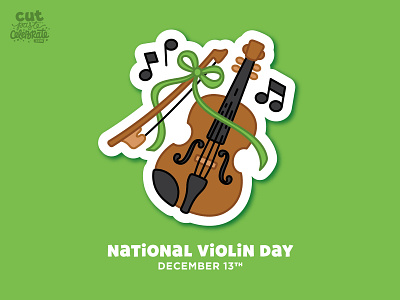 National Violin Day - December 13 celebrate every day cute fiddle icon music national violin day national violin day violin violin illustration