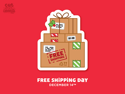 Free Shipping Day - December 14 boxes christmas free shipping free shipping day free shipping day green monday package packages parcel shipping boxes