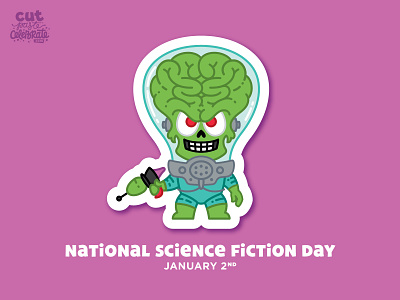 National Science Fiction Day - January 2 ack ack alien b movie mars attacks martian ray gun science fiction tim burton