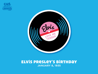 Elvis Presley's Birthday - January 8, 1935 celebrate every day celebration crafts cricut cut file elvis record rock and roll rock n roll svg icons vinyl record