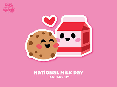 National Milk Day - January 11 carton chocolate chip cookie craft cricut love made for each other milk svg icons