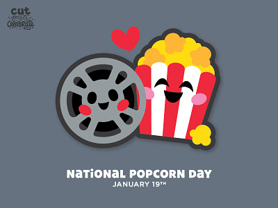 National Popcorn Day - January 19 bff bffs cricut cut file film reel love minimal movie movie night movies popcorn svg icons valentine