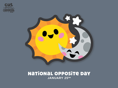 National Opposite Day - January 25 bff bffs chibi cute kawaii moon opposite opposites space stars sun sunset