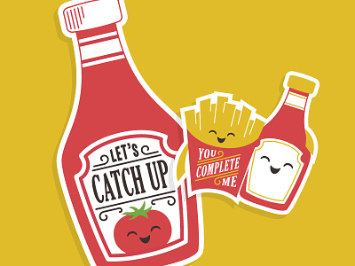 Let's Catch Up Card card catsup cricut curtrjensen fries ketchup pun punny