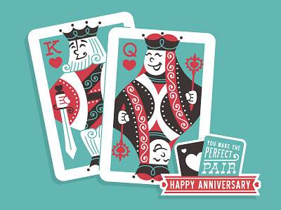 Perfect Pair Card anniversary card cricut curtrjensen king playing cards poker queen