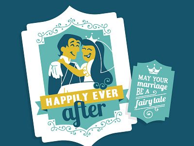Happily Ever After Card bride card cricut curtrjensen disney fairy tale groom happily ever after prince princess wedding