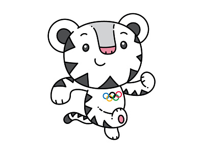 2018 Winter Olympics cute mascot olympics pyeong chang soohorang tiger white tiger winter olympics