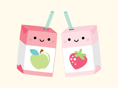 You are JUICE the cutest! apple doodlebug doodlebug design juice juice box kawaii love pun punny puns so punny strawberry