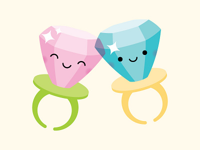 You're a GEM! candy diamond doodlebug kawaii love pun punny puns ring ring pop so punny sucker