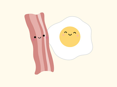 Don't go BACON my heart! bacon breakfast doodlebug doodlebug design egg eggs enamel pin kawaii pun punny puns so punny