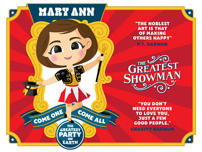 The Greatest Showman Birthday Invite birthday caricature character design circus greatest showman illustration invitation jointed paper doll paper doll party